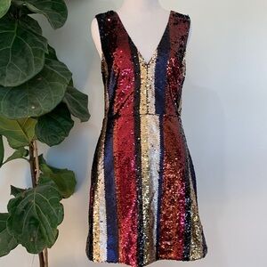 Ali & Jay Sleeveless Multicolored Sequin Dress